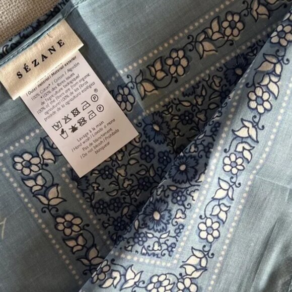 Sezane Le Foulard Pour La Vie Scarf in Kerala Bleu - Picture 4 of 4